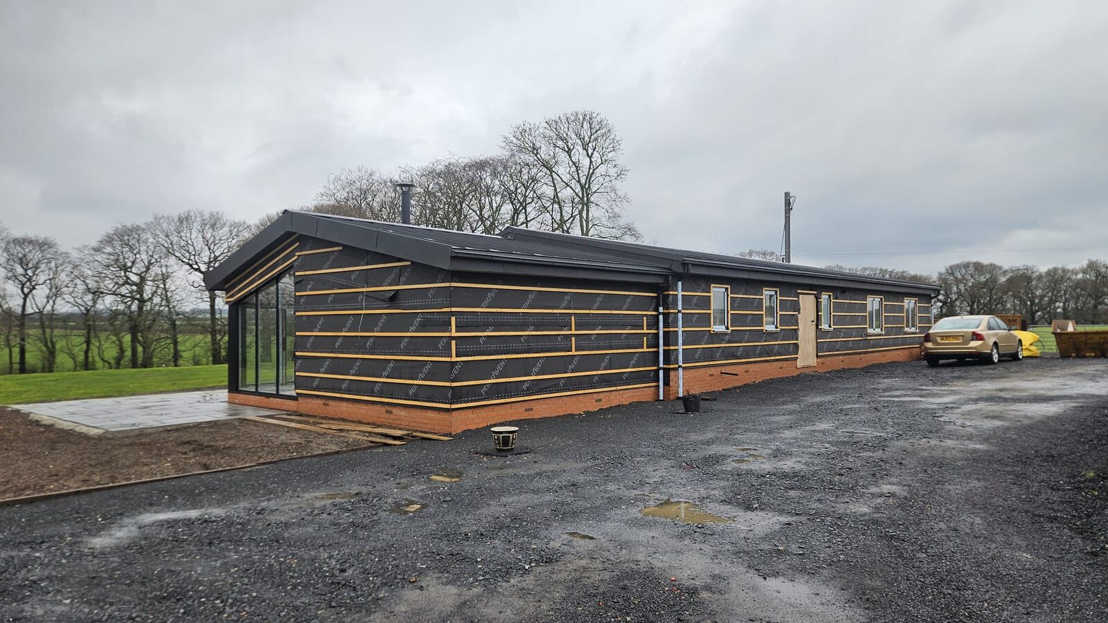 The finished barn conversion seen from the drive