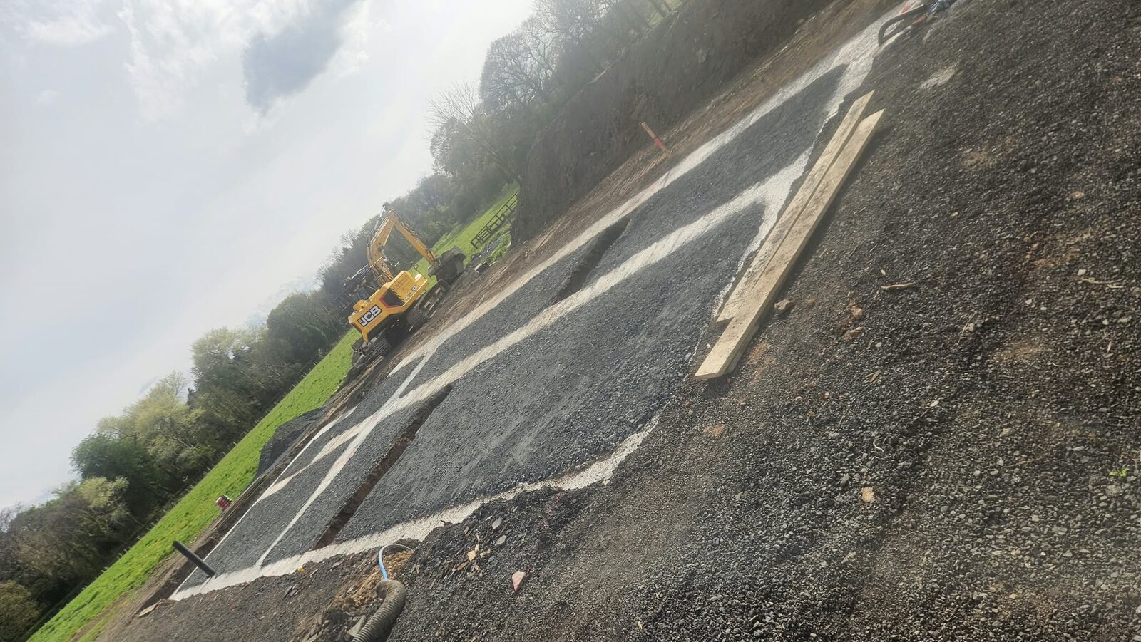 The site levelled and stoned up ready for the slab
