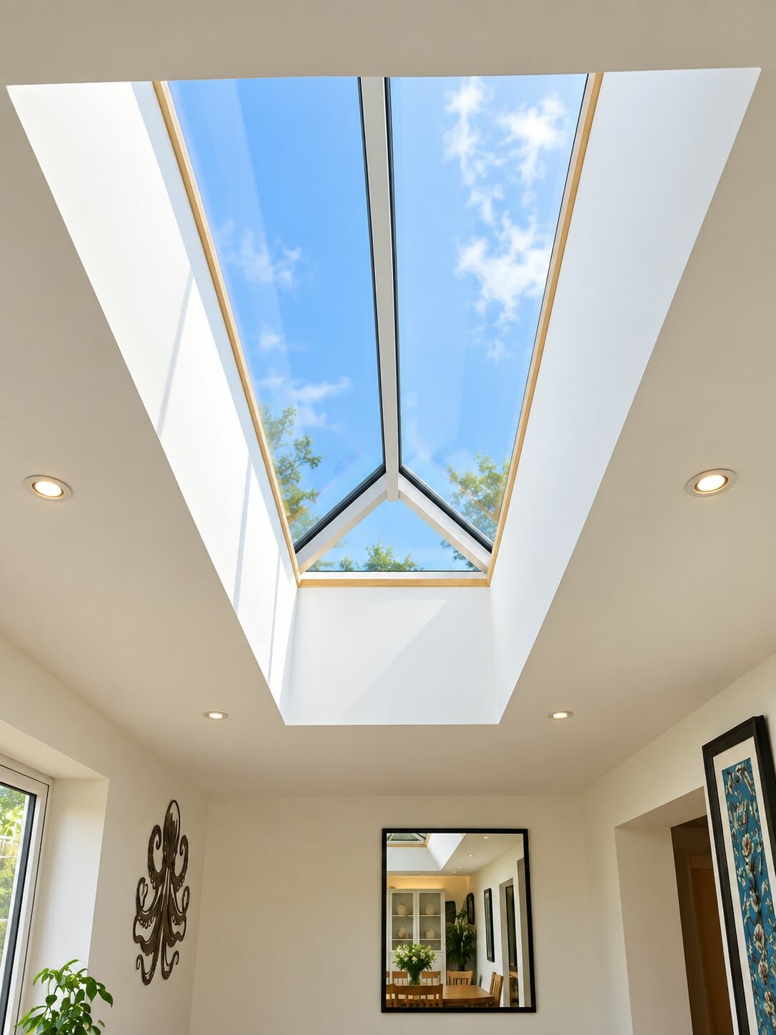Looking up into the lantern rooflight.